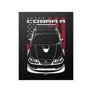 Ford Mustang Cobra R 2000 Poster - US Flag Print 16 x 20 inch by Auto Art Apparel