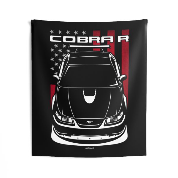 Ford Mustang Cobra R 2000 Tapestry - US Flag Wall Art 50 x 60 inch by Auto Art Apparel