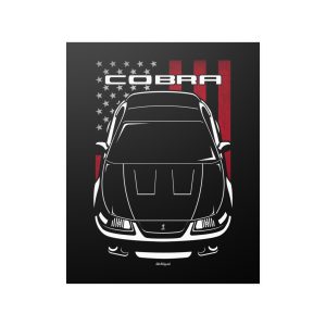 Ford Mustang Cobra Terminator 2003-2004 Poster - US Flag Print 16 x 20 inch by Auto Art Apparel