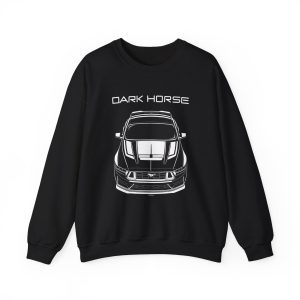 Ford Mustang Dark Horse 2024 Crewneck Sweatshirt Black by Auto Art Apparel