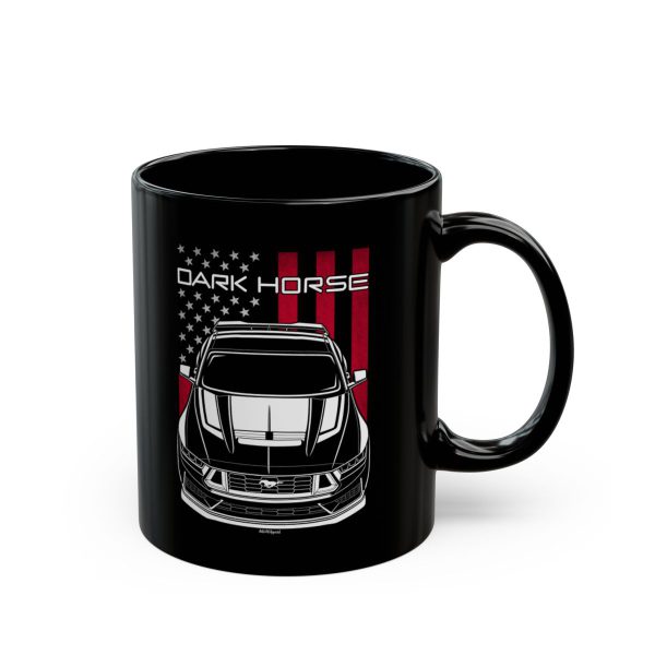Ford Mustang Dark Horse 2024 Mug - US Flag Coffee Mug 11 oz by Auto Art Apparel