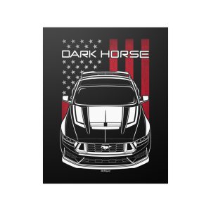 Ford Mustang Dark Horse 2024 Poster - US Flag Print 16 x 20 inch by Auto Art Apparel