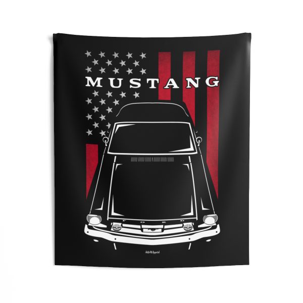 Ford Mustang Fastback 1966 Tapestry - US Flag Wall Art 50 x 60 inch by Auto Art Apparel