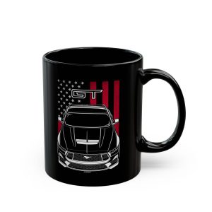 Ford Mustang GT 2024 Mug - US Flag Coffee Mug 11 oz by Auto Art Apparel