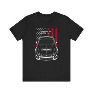 Ford Mustang GT 2024 T-shirt - US Flag Shirt by Auto Art Apparel