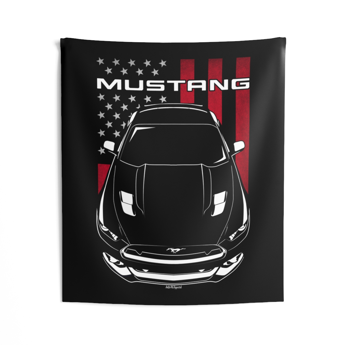 Ford Mustang GT S550 2015-2017 Tapestry - US Flag Wall Art 50 x 60 inch by Auto Art Apparel