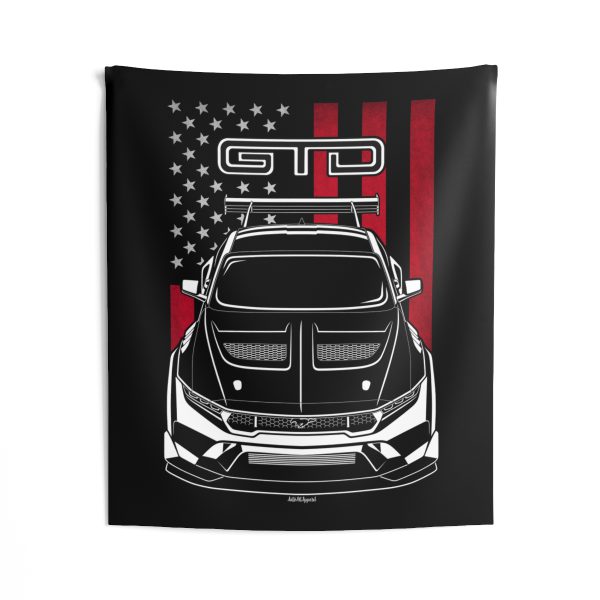 Ford Mustang GTD 2025 Tapestry - US Flag Wall Art 50 x 60 inch by Auto Art Apparel