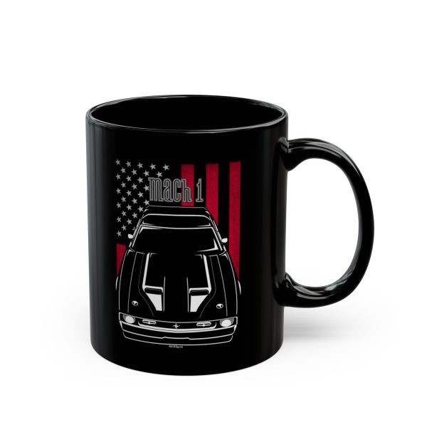 Ford Mustang Mach 1 1971-1972 Black Stripe Mug - US Flag Coffee Mug 11 oz by Auto Art Apparel