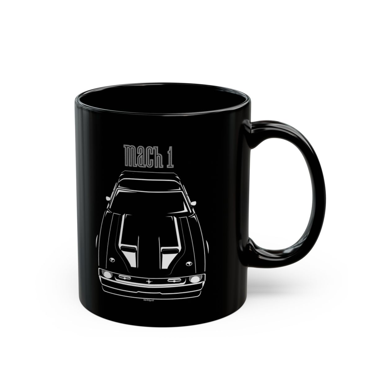 Ford Mustang Mach 1 1971-1972 Black Stripe Mug 11 oz by Auto Art Apparel