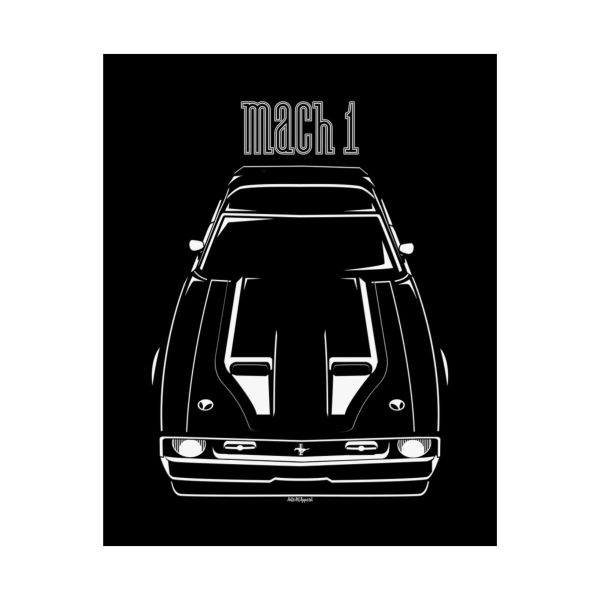 Ford Mustang Mach 1 1971-1972 Black Stripe Poster 16 x 20 inch by Auto Art Apparel