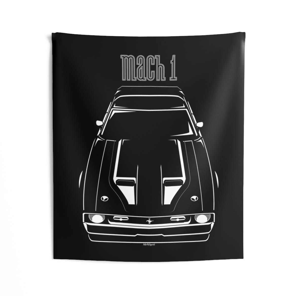 Ford Mustang Mach 1 1971-1972 Black Stripe Tapestry 50 x 60 inch by Auto Art Apparel