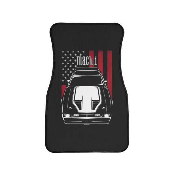 Ford Mustang Mach 1 1971-1972 White Stripe Car Mat - US Flag Floor Mats Front Carpet Floor Mats by Auto Art Apparel