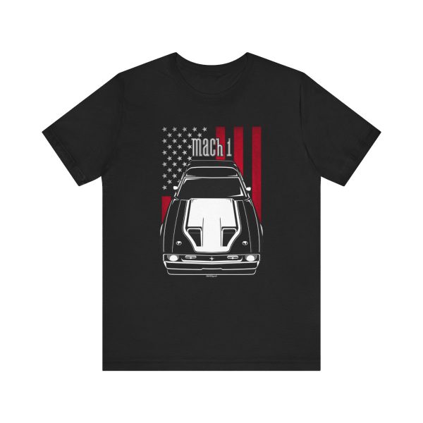 Ford Mustang Mach 1 1971-1972 White Stripe T-shirt - US Flag Shirt by Auto Art Apparel