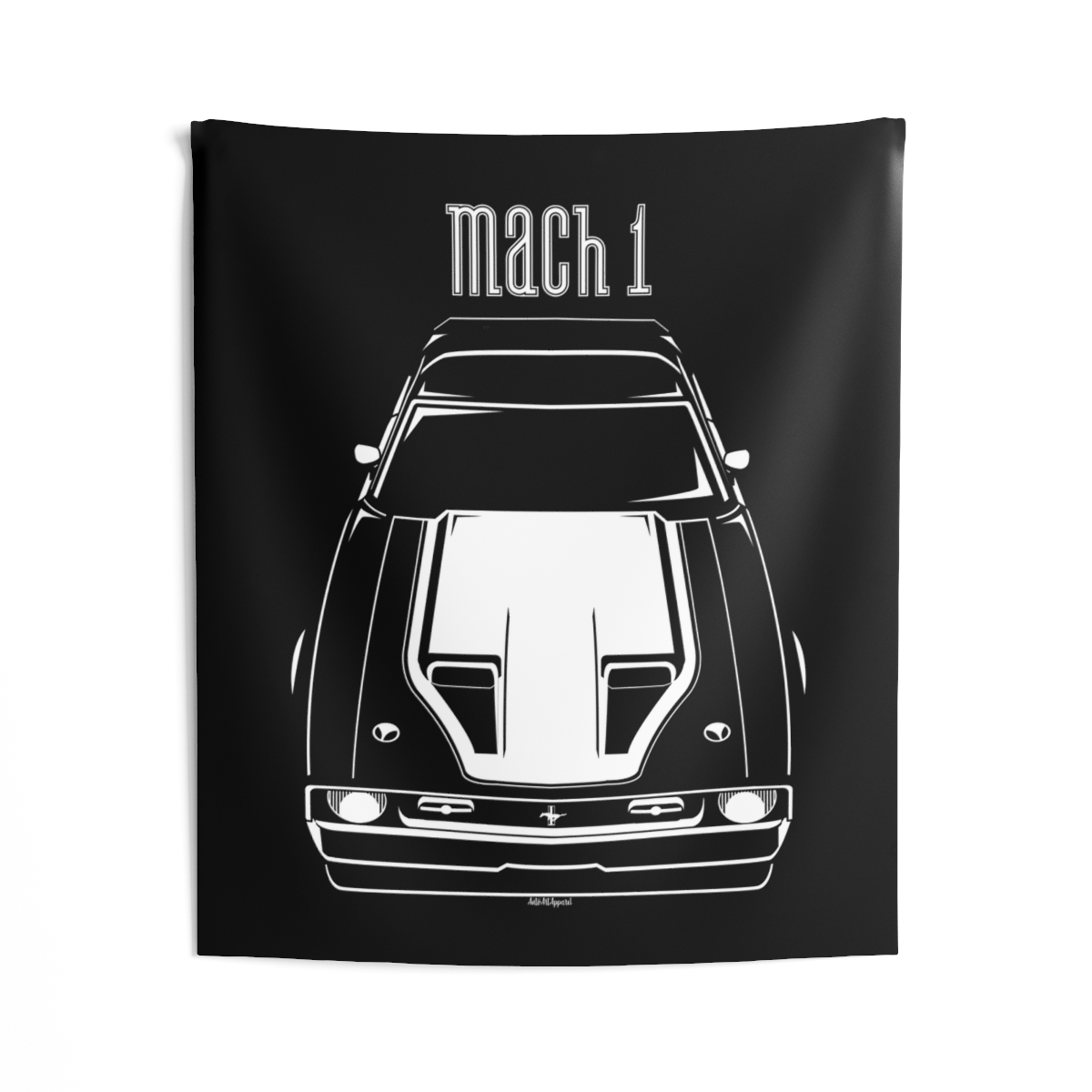 Ford Mustang Mach 1 1971-1972 White Stripe Tapestry 50 x 60 inch by Auto Art Apparel