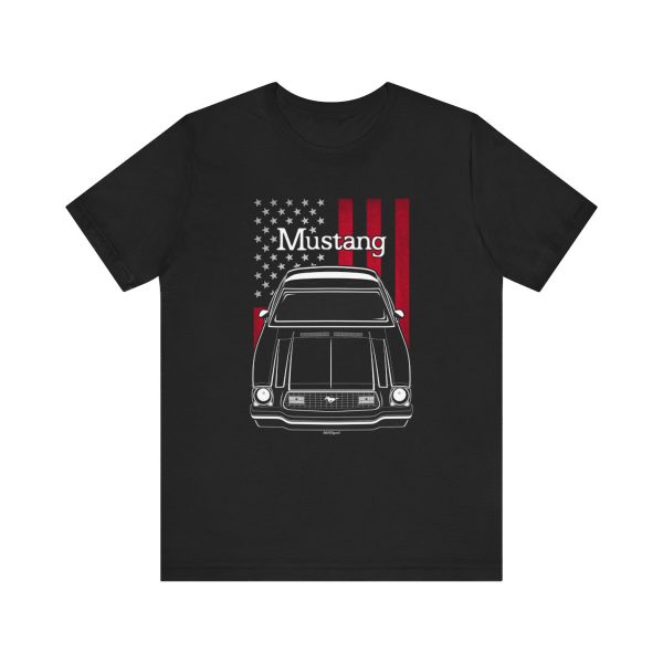 Ford Mustang MK2 1974-1978 T-shirt - US Flag Shirt by Auto Art Apparel