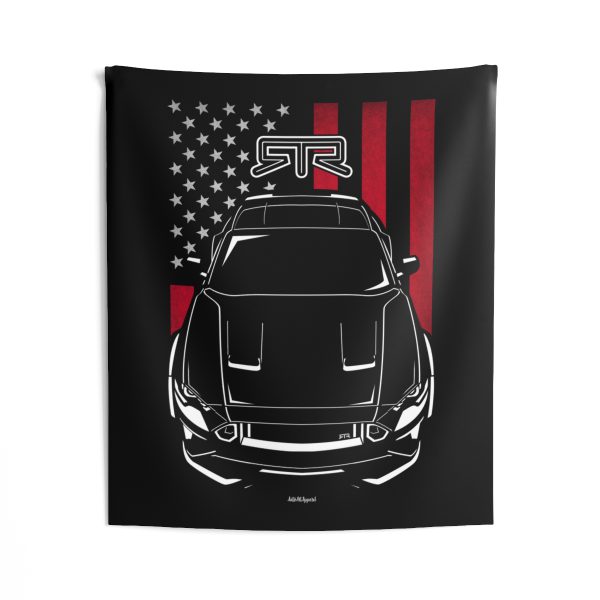 Ford Mustang RTR Spec 5 2018-2023 Tapestry - US Flag Wall Art 50 x 60 inch by Auto Art Apparel