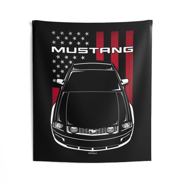 Ford Mustang S197 2005-2009 Tapestry - US Flag Wall Art 50 x 60 inch by Auto Art Apparel