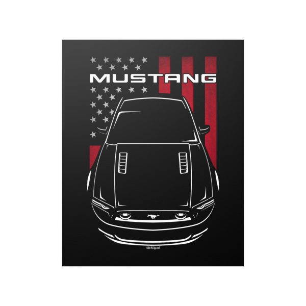 Ford Mustang S197 2013-2014 Poster - US Flag Print 16 x 20 inch by Auto Art Apparel