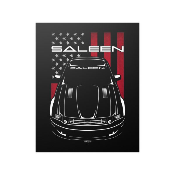 Ford Mustang Saleen 2005-2009 Poster - US Flag Print 16 x 20 inch by Auto Art Apparel