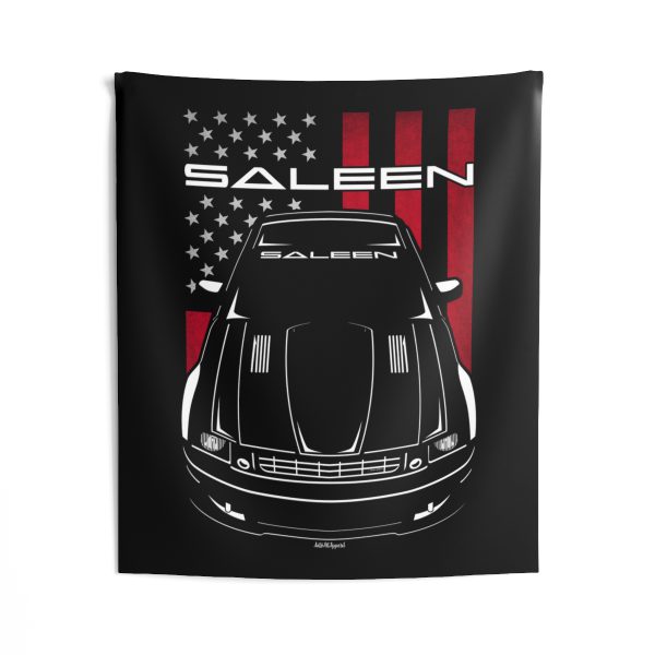 Ford Mustang Saleen 2005-2009 Tapestry - US Flag Wall Art 50 x 60 inch by Auto Art Apparel