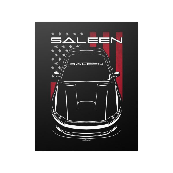 Ford Mustang Saleen S302 2015-2017 Poster - US Flag Print 16 x 20 inch by Auto Art Apparel