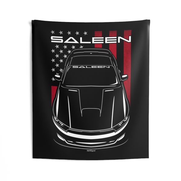 Ford Mustang Saleen S302 2015-2017 Tapestry - US Flag Wall Art 50 x 60 inch by Auto Art Apparel