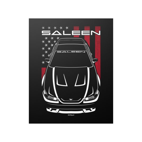 Ford Mustang Saleen SN95 1999-2004 Poster - US Flag Print 16 x 20 inch by Auto Art Apparel