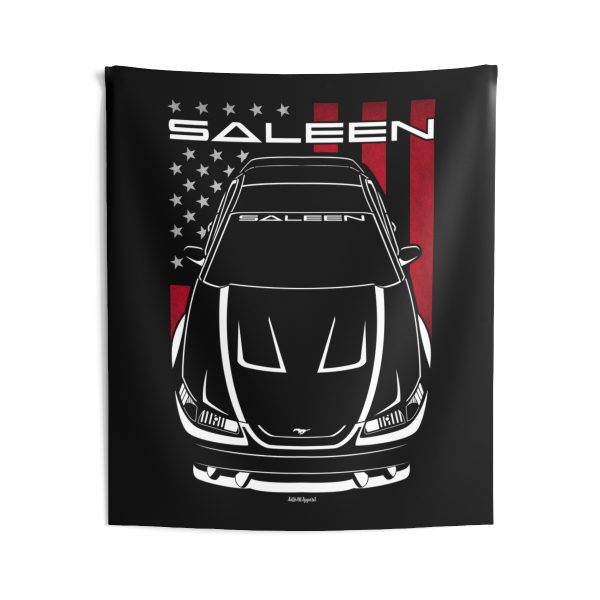 Ford Mustang Saleen SN95 1999-2004 Tapestry - US Flag Wall Art 50 x 60 inch by Auto Art Apparel