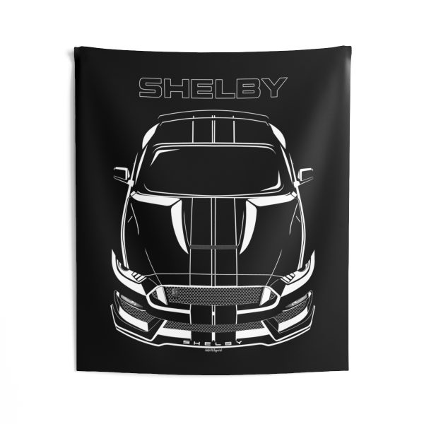 Ford Mustang Shelby GT350 2015-2020 Black Stripes Tapestry 50 x 60 inch by Auto Art Apparel