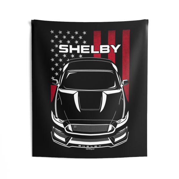 Ford Mustang Shelby GT350 2015-2020 Tapestry - US Flag Wall Art 50 x 60 inch by Auto Art Apparel
