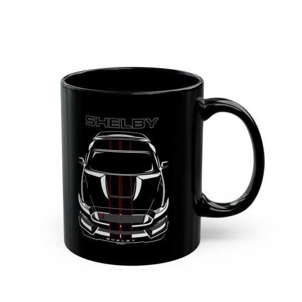 Ford Mustang Shelby GT350R 2015-2020 Black Stripes Mug 11 oz by Auto Art Apparel