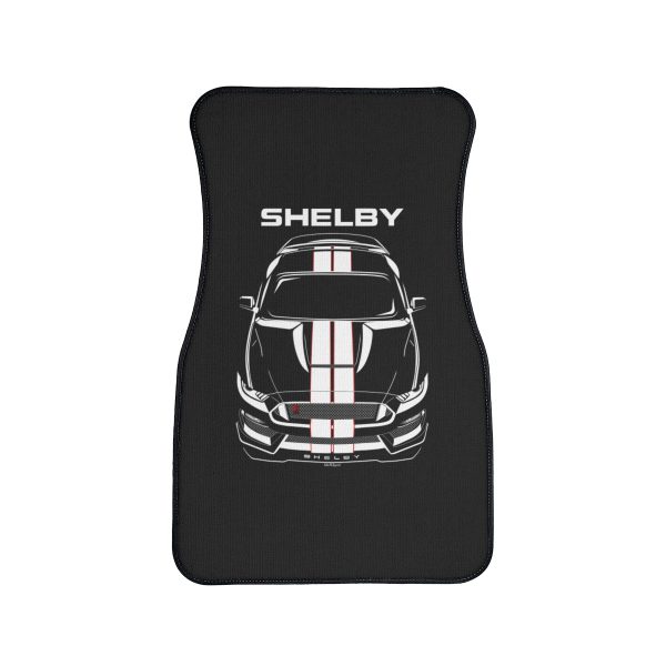 Ford Mustang Shelby GT350R 2015-2020 White Stripes Car Mat Front Carpet Floor Mats by Auto Art Apparel