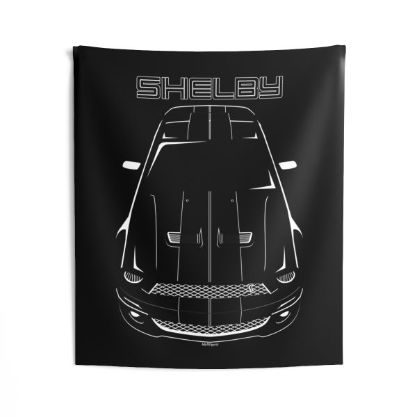 Ford Mustang Shelby GT500 2007-2009 Black Stripes Tapestry 50 x 60 inch by Auto Art Apparel