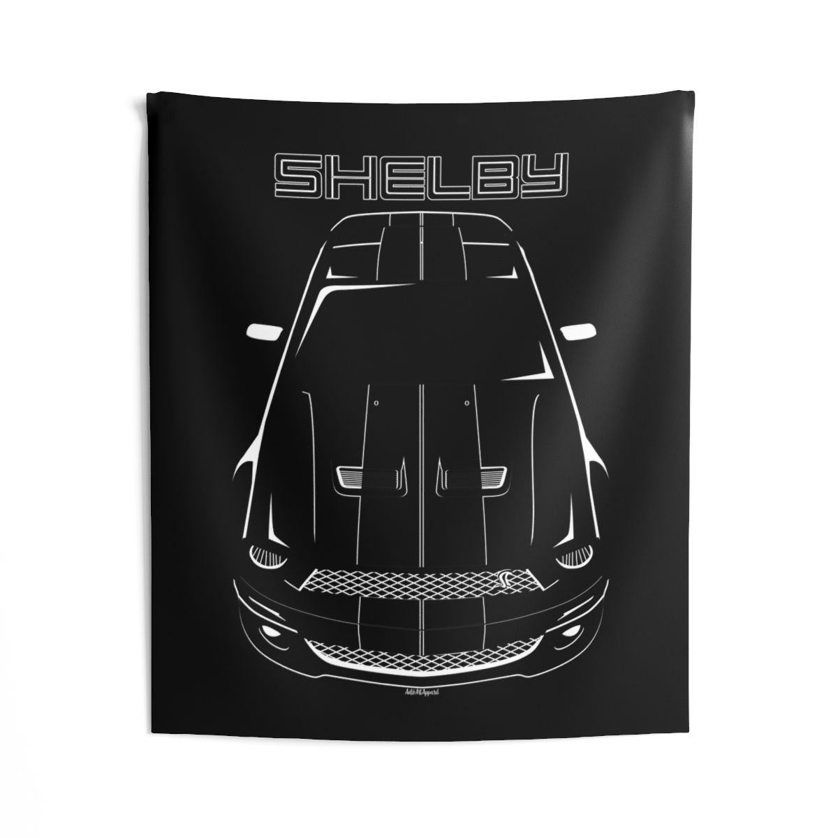 Ford Mustang Shelby GT500 2007-2009 Black Stripes Tapestry 50 x 60 inch by Auto Art Apparel