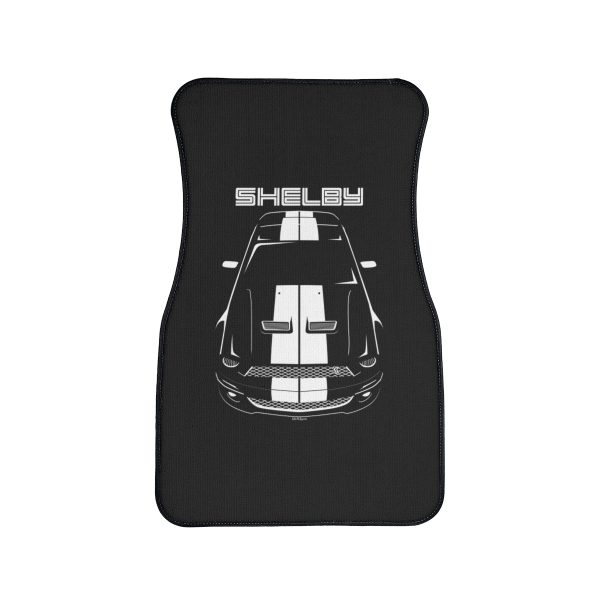 Ford Mustang Shelby GT500 2007-2009 White Stripes Car Mat Front Carpet Floor Mats by Auto Art Apparel