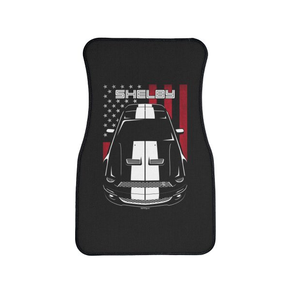 Ford Mustang Shelby GT500 2007-2009 White Stripes Car Mat - US Flag Floor Mats Front Carpet Floor Mats by Auto Art Apparel