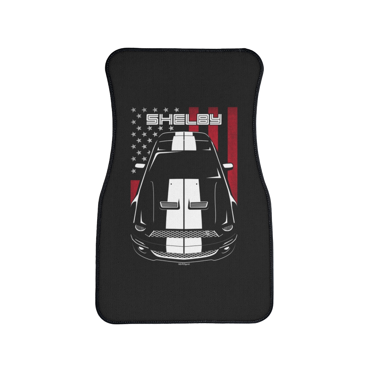 Ford Mustang Shelby GT500 2007-2009 White Stripes Car Mat - US Flag Floor Mats Front Carpet Floor Mats by Auto Art Apparel