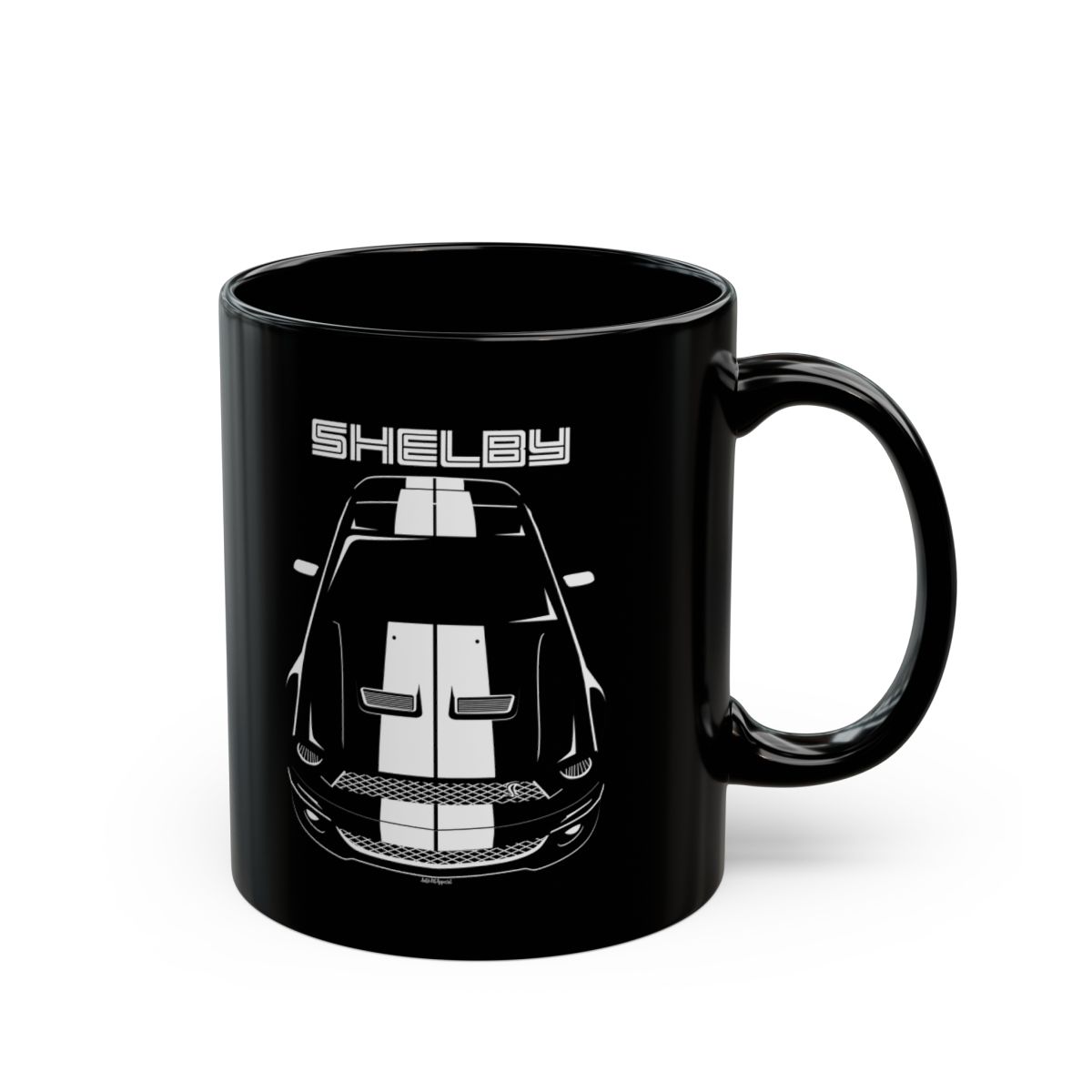 Ford Mustang Shelby GT500 2007-2009 White Stripes Mug 11 oz by Auto Art Apparel