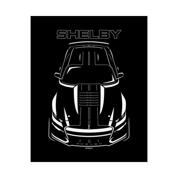 Ford Mustang Shelby GT500 2020-2022 Black Stripes Poster 16 x 20 inch by Auto Art Apparel