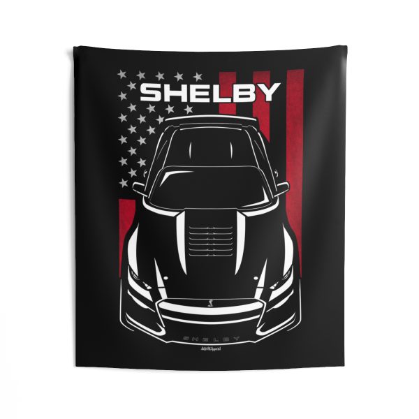 Ford Mustang Shelby GT500 2020-2022 Tapestry - US Flag Wall Art 50 x 60 inch by Auto Art Apparel