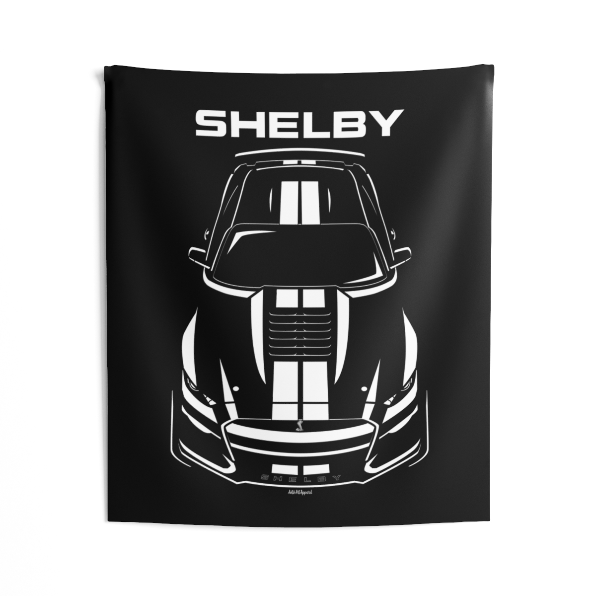 Ford Mustang Shelby GT500 2020-2022 White Stripes Tapestry 50 x 60 inch by Auto Art Apparel