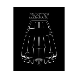 Ford Mustang Shelby GT500 Eleanor 1967 Black Stripes Poster 16 x 20 inch by Auto Art Apparel