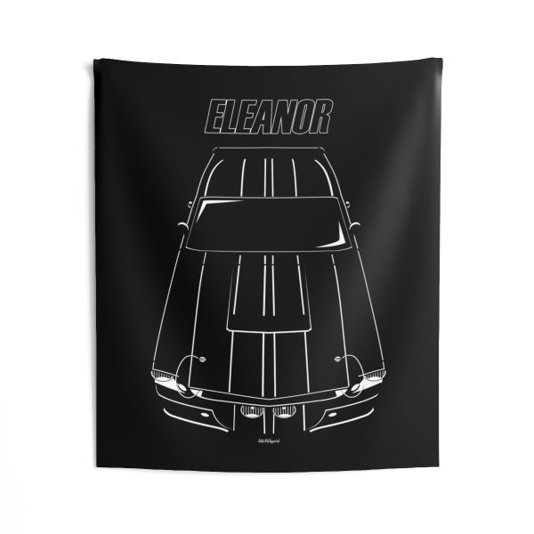 Ford Mustang Shelby GT500 Eleanor 1967 Black Stripes Tapestry 50 x 60 inch by Auto Art Apparel