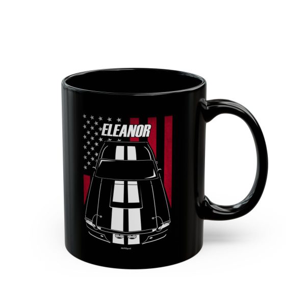 Ford Mustang Shelby GT500 Eleanor 1967 White Stripes Mug - US Flag Coffee Mug 11 oz by Auto Art Apparel