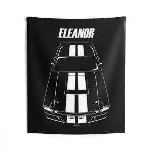 Ford Mustang Shelby GT500 Eleanor 1967 White Stripes Tapestry 50 x 60 inch by Auto Art Apparel