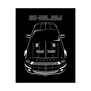 Ford Mustang Shelby GT500 KR 2008-2009 Black Stripes Poster 16 x 20 inch by Auto Art Apparel
