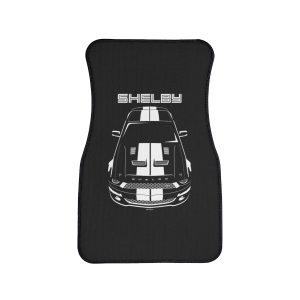 Ford Mustang Shelby GT500 KR 2008-2009 White Stripes Car Mat Front Carpet Floor Mats by Auto Art Apparel