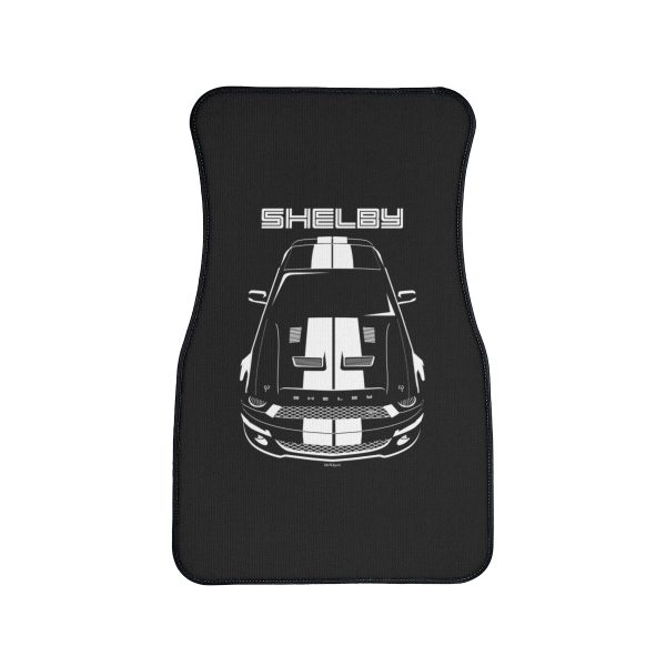 Ford Mustang Shelby GT500 KR 2008-2009 White Stripes Car Mat Front Carpet Floor Mats by Auto Art Apparel