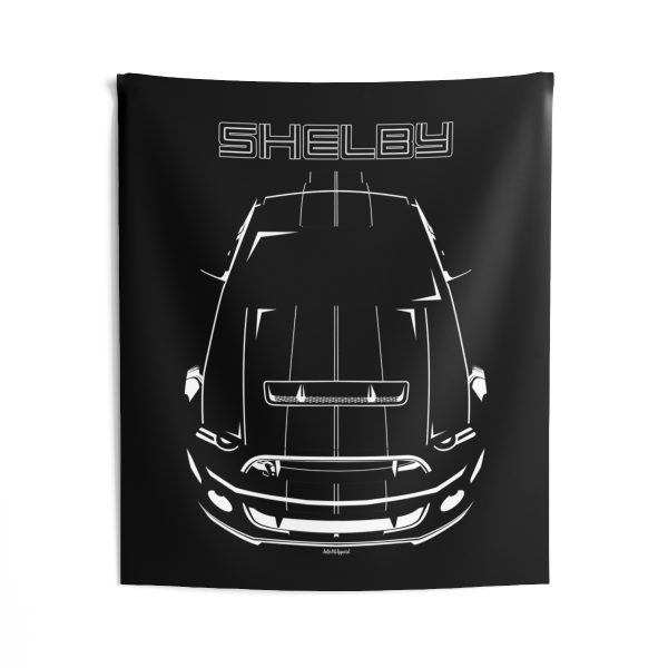 Ford Mustang Shelby GT500 S197 2013-2014 Black Stripes Tapestry 50 x 60 inch by Auto Art Apparel