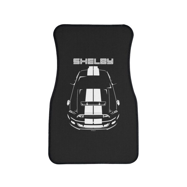 Ford Mustang Shelby GT500 S197 2013-2014 White Stripes Car Mat Front Carpet Floor Mats by Auto Art Apparel